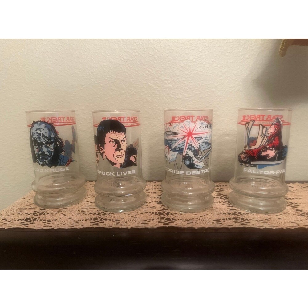 Set of 4 Vintage Star Trek III Movie Glasses